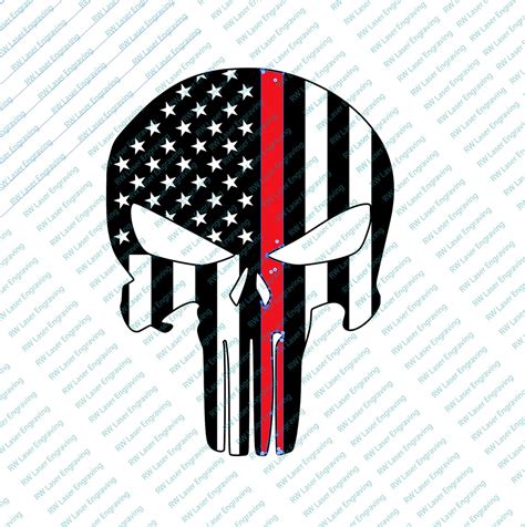 Punisher Skull American Flag Decal Sticker With Colored Stripe Etsy