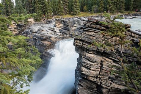 Athabasca Falls In Jasper National Park Alberta Canada Editorial