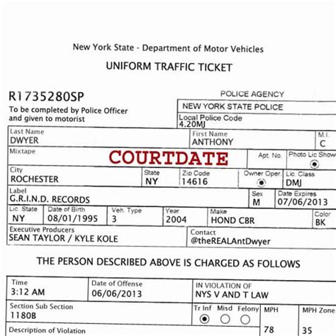 Uniform Traffic Ticket Sincere Drive