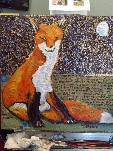 Leslie Lawrence Spradlins Art Fox In The Town O 24 X 24 350 Plus