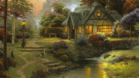 Картинки томас кинкейд Painting Art Cottage Thomas Kinkade