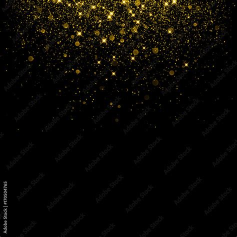 Vecteur Stock Gold Glitter Background With Sparkle Shine Confetti