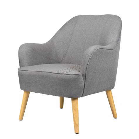 Foxhunter Linen Fabric Tub Chair Armchair Dining Living Room Lounge