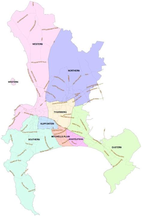 Map Of The Health Districts Of Cape Town 18 Source Governmental