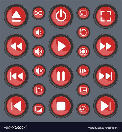 Media Player Control Buttons Set Royalty Free Vector Image