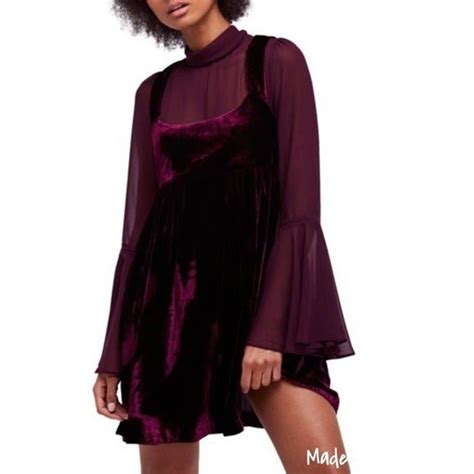 NWT Free People Velvet Mini Dress Sz XS In With Images Mini