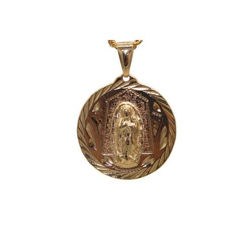 Virgen De Guadalupe Medalla Con Cadena 24k Oro Chapado Etsy