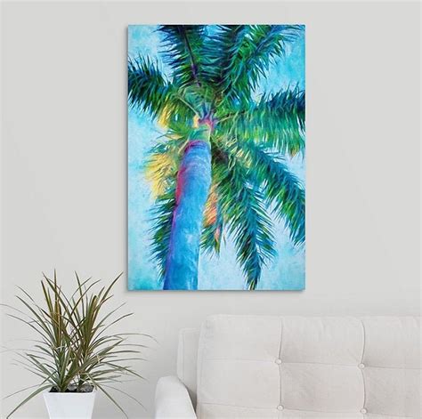 Palm Art Palm Painting Ii Blue Palm Fine Art Prints Etsy