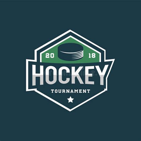 Hockey Team Logo Template Emblem Logotype Stock Vector Illustration