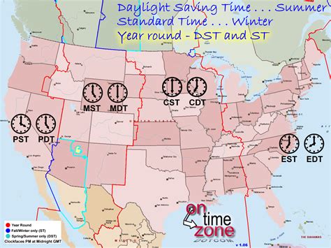 Usa States Map With Time Zones United States Map