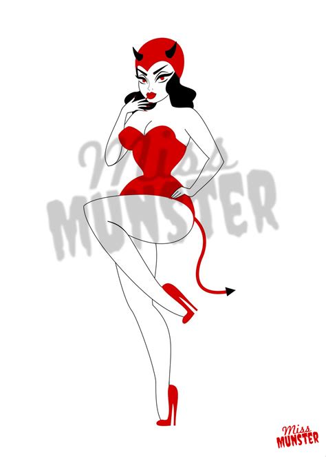 Devil Pin Up Print X Miss Munster Online Store Powered By Storenvy