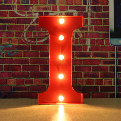 12 Led Red Marquee Letter Alphabet Lights A To M Circus Style Light Up