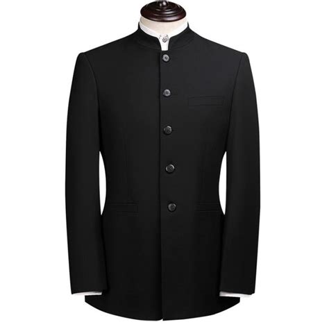 Amazing Stand Up Collar Zhongshan Suit Black