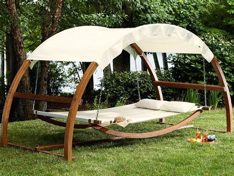 We like them, maybe you were too. Swing bed with canopy turns ordinary garden into sumptuous ...