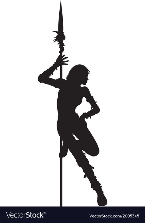 Striptease Silhouette Of Warrior Woman Royalty Free Vector