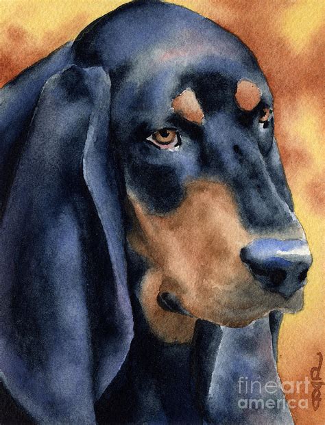 Black And Tan Coonhound Painting By David Rogers Fine Art America