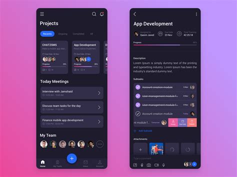 Task And Project Management App Concept Dark Ui By Jamshaid Saleem On