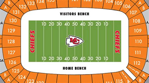 Chiefs Stadium Seating Map Arrowhead Stadium Section 134 Home Of