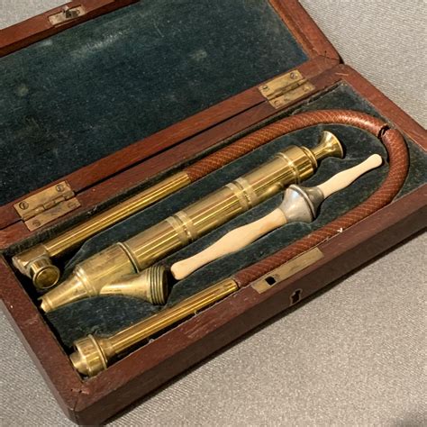 Victorian Mahogany Cased Syringe Set Other Scientific Items