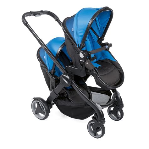 Chicco Double Stroller Fully Twin Power Blue | kids-room.com