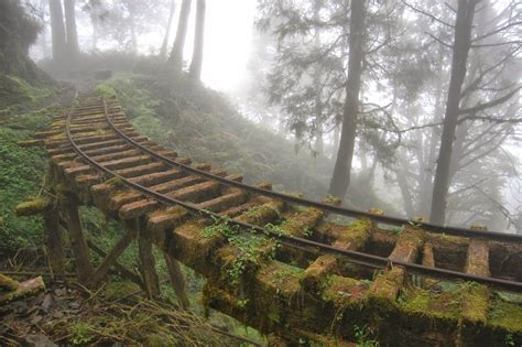 Abandoned Railroad Tracks In The Taipingshan National