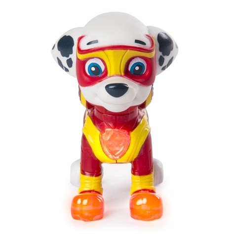 Paw Patrol Mighty Pups Marshall Figure With Light Up Badge And Paws