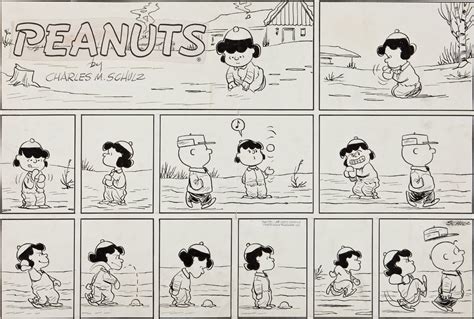 Charles Schulz Peanuts 1959 Wordless Vintage Sunday Planche Originale