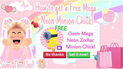 How To Get A Free Mega Neon Zodiac Minion Chick In Adopt Me 💖🌈