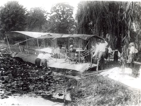 Wright Brothers Plane After Crashing Into A Pond In The City Park In