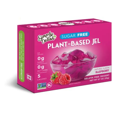 Simply Delish Natural Sugar Free Raspberry Jel Dessert Mix 07 Oz