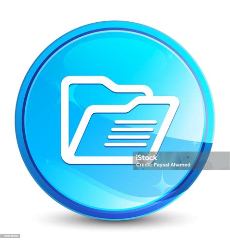 Folder Icon Splash Natural Blue Round Button Stock Illustration