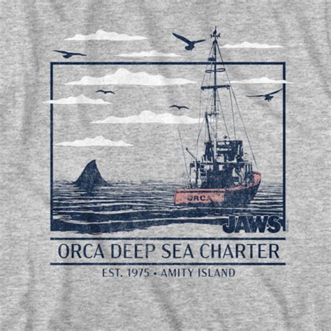 Orca Deep Sea Charter Amity Island Jaws T Shirt