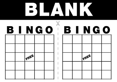 Printable Blank Bingo Cards 2 Per Page