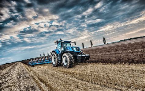 Télécharger Fonds Décran New Holland T7 Tracteur Bleu Machines