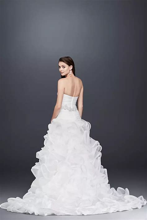 Ruffled Skirt Wedding Gown With Embellished Waist Davids Bridal