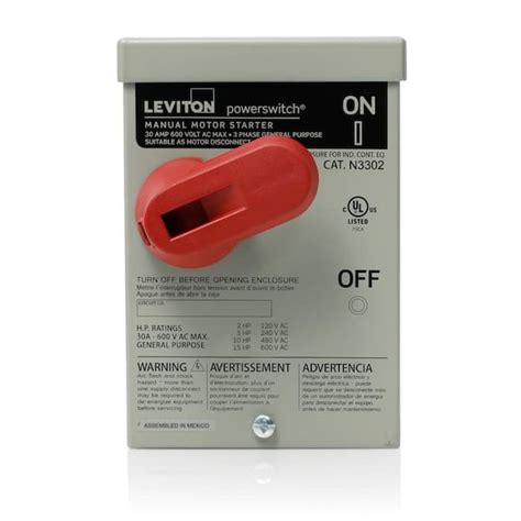 Leviton 30 Amp 600 Volt Industrial Grade 2 Pole Toggle In Type 3r