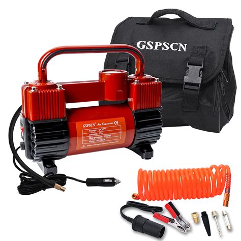 Buy Gspscn Red Tire Inflator Heavy Duty Double Cylinders Portable