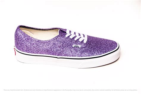 Lavender Purple Premium Glitter Vans Authentic S Sneakers Etsy