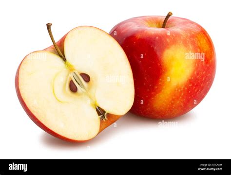 Sliced Apples Path Isolated Stock Photo Alamy