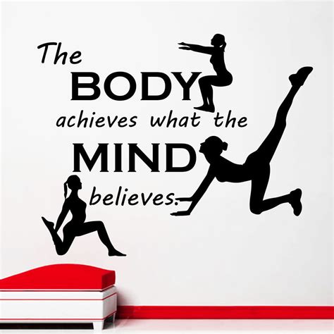 Fitness Wall Sticker Quotes The Body Achieves What Sport