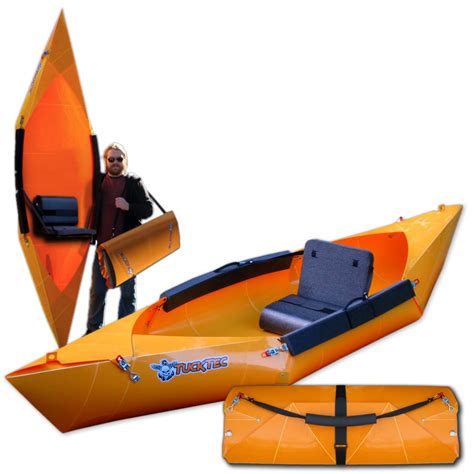 Tucktec Yellow Folding Kayak | 10 ft. Hard Shell Foldable Kayak. Stores