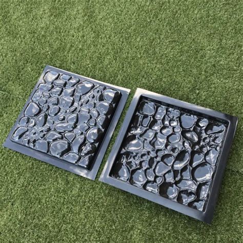 2 Pcs Plastic Molds For Concrete Garden Stepping Stone Path Patio