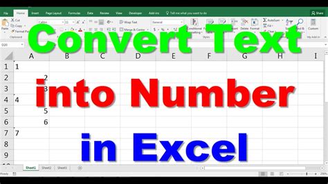 Convert Text In To Numbers In Excel Youtube