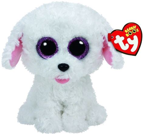 Pippi White Dog Beanie Boo Small Stuffed Animal By Ty 37175 Dog