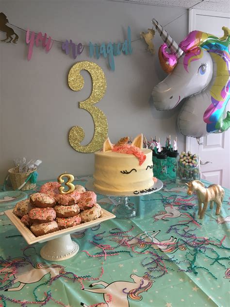 Unicorn 3 Yr Old Girl Party Magical Girl Birthday Themes Girl Birthday Party Party