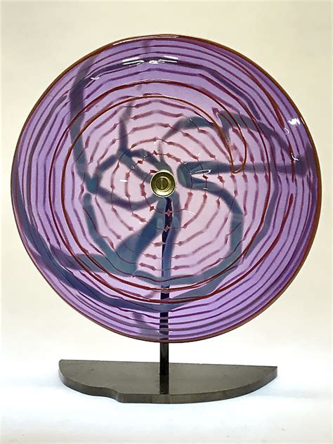 Threaded Purple Rondel By Dierk Van Keppel Art Glass Sculpture Artful Home