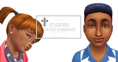 Onyx Sims Diamond Studded Cross Earrings • Sims 4 Downloads
