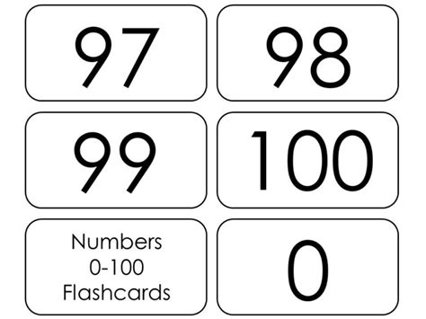 101 Numbers 1 100 Flashcards Preschool 3rd Grade Made By Teachers