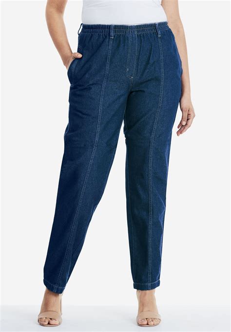 Kate Elastic Waist Jeans Plus Size Jeans Roamans