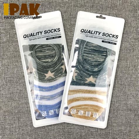 China Custom Sock Packaging Plastic Bag With Zipper Manufacturers And Suppliers And Factory